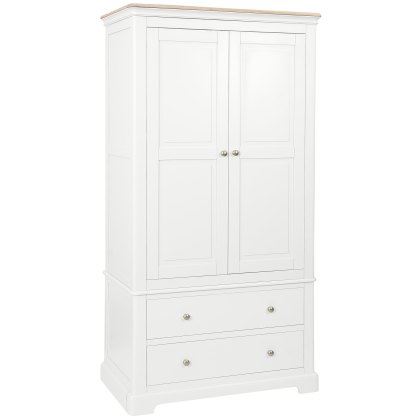 Broadway 2 Drawer Double Gents Wardrobe in White Broadway 2 Drawer Double Gents Wardrobe in White