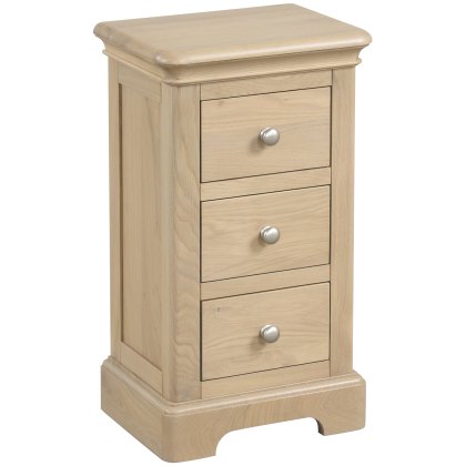 Broadway 3 Drawer Compact Bedside Table in Oak Broadway 3 Drawer Compact Bedside Table in Oak