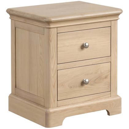 Broadway 2 Drawer Bedside Table in Oak Broadway 2 Drawer Bedside Table in Oak