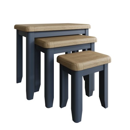 Heritage Editions Blue Nest of 3 Tables Heritage Editions Blue Nest of 3 Tables