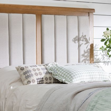 Manor Oak Fabric Headboard Bed Manor Oak Fabric Headboard Bed