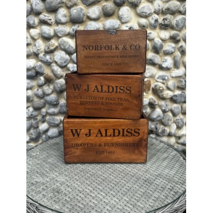 Norfolk & Co Small Vintage Aldiss Storage Crate Norfolk & Co Small Vintage Aldiss Storage Crate