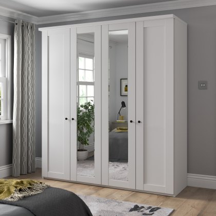 Wiemann London 4 Door Wardrobe with 2 Centre Mirrors Wiemann London 4 Door Wardrobe with 2 Centre Mirrors