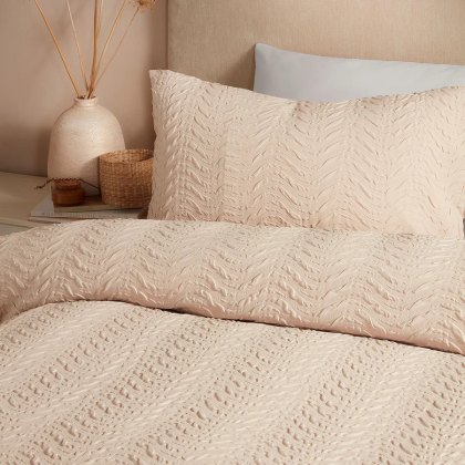 Serene Natural Embossed Curve Duvet Set Serene Natural Embossed Curve Duvet Set