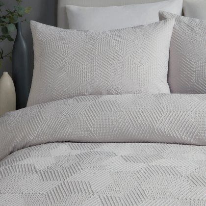 Serene Grey Embossed Geo Duvet Set Serene Grey Embossed Geo Duvet Set