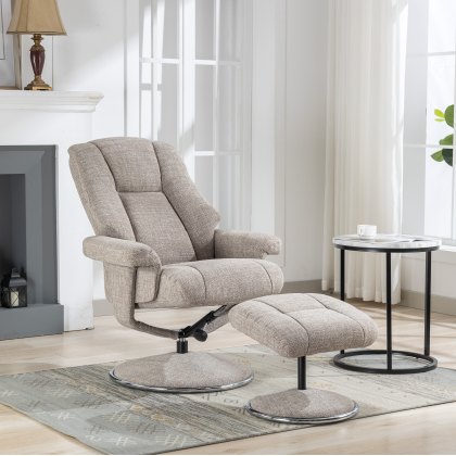 Denver Chair and Stool Set in Chacha Oat Denver Chair and Stool Set in Chacha Oat