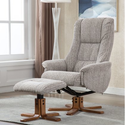Florida Swivel Recliner Chair and Stool Set in Wheat Florida Swivel Recliner Chair and Stool Set in Wheat