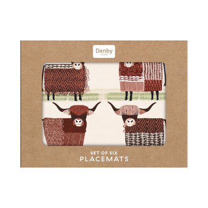 Denby Highland Cow Set of 6 Placemats Denby Highland Cow Set of 6 Placemats