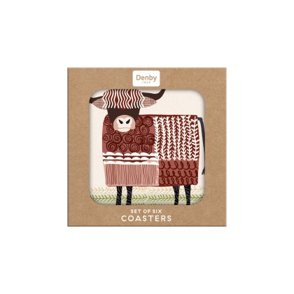 Denby Highland Cow Set of 6 Coasters Denby Highland Cow Set of 6 Coasters