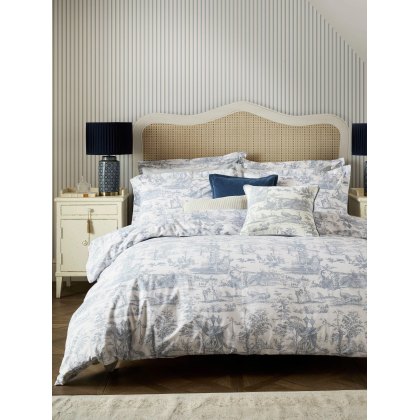 Laura Ashley Braysmith Toile Blue Duvet Cover Set Laura Ashley Braysmith Toile Blue Duvet Cover Set