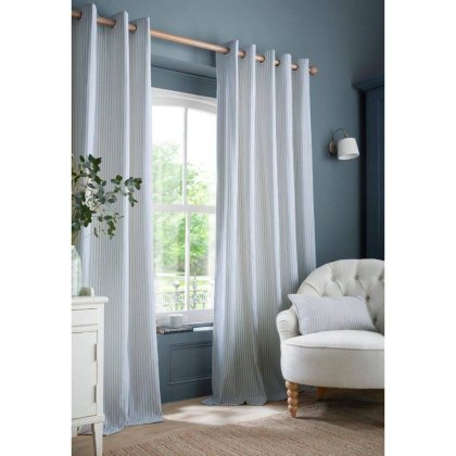 Laura Ashley Cornish Stripe Slate Blue Curtains Laura Ashley Cornish Stripe Slate Blue Curtains