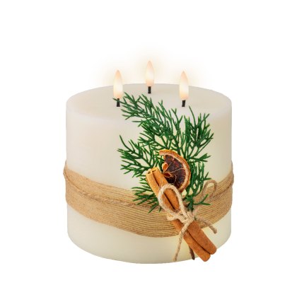 Kaemingk Large Decorative LED Triple Wick Candle Kaemingk Large Decorative LED Triple Wick Candle