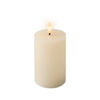 Kaemingk Cream LED Carved Wick Candle Kaemingk Cream LED Carved Wick Candle
