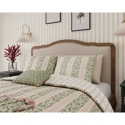 Helena Springfield - Harvest Moon Collection - Oak Stripe Green Pink Duvet Cover Set Helena Springfield - Harvest Moon Collection - Oak Stripe Green Pink Duvet Cover Set