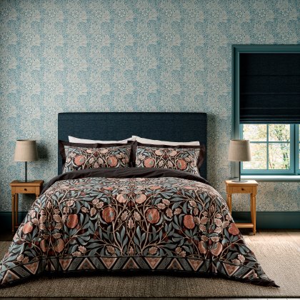 Morris & Co Olive & Rose Indigo Blush Duvet Cover Set Morris & Co Olive & Rose Indigo Blush Duvet Cover Set