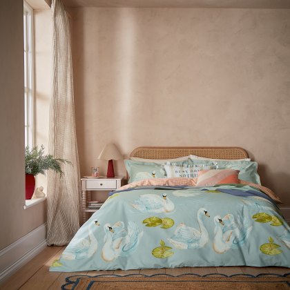 Yvonne Ellen Sister Swans Aqua Duvet Cover Set Yvonne Ellen Sister Swans Aqua Duvet Cover Set