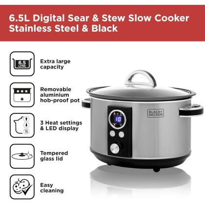 Black & Decker 6.5L Digital Slow Cooker Black & Decker 6.5L Digital Slow Cooker