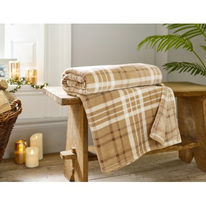 Deyongs Snuggle Touch Check Throw Umber Deyongs Snuggle Touch Check Throw Umber