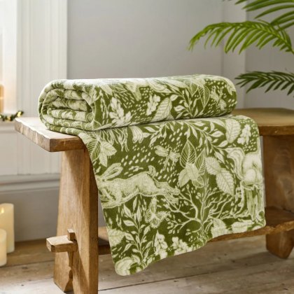 Deyongs Snuggle Touch Hidden Forest Throw Sage Deyongs Snuggle Touch Hidden Forest Throw Sage