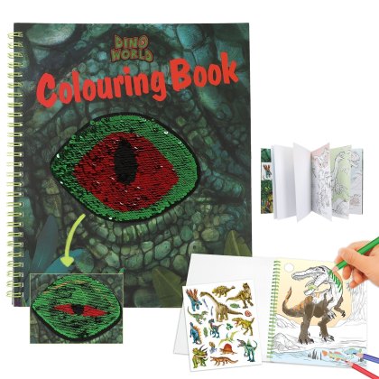 Dino World Colouring Book with Sequins Dino World Colouring Book with Sequins
