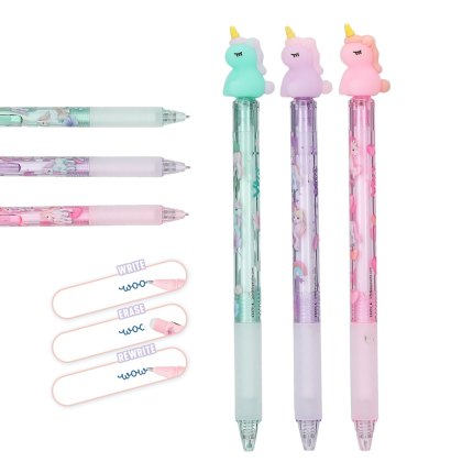 Ylvi Erasable Gel Pen with Unicorn Topper Ylvi Erasable Gel Pen with Unicorn Topper
