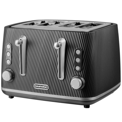 Daewoo Cascade 4 Slice Toaster Black Daewoo Cascade 4 Slice Toaster Black