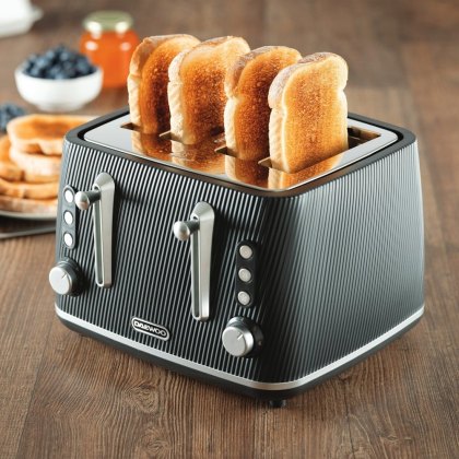 Daewoo Cascade 4 Slice Toaster Black Daewoo Cascade 4 Slice Toaster Black