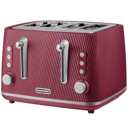 Daewoo Cascade 4 Slice Toaster Ruby Daewoo Cascade 4 Slice Toaster Ruby
