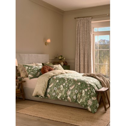 William Morris At Home Strawberry Thief Nettle Duvet Cover Set William Morris At Home Strawberry Thief Nettle Duvet Cover Set