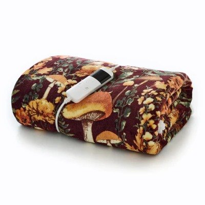 Deyongs Wine Mushroom Heated Sherpa Throw Deyongs Wine Mushroom Heated Sherpa Throw