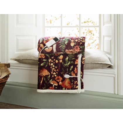 Deyongs Wine Mushroom Heated Sherpa Throw Deyongs Wine Mushroom Heated Sherpa Throw