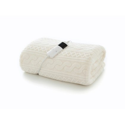 Deyongs Cream Cable Sherpa Heated Throw Deyongs Cream Cable Sherpa Heated Throw