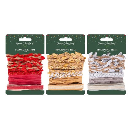 Green Christmas Decorative Trim Eco Assorted Green Christmas Decorative Trim Eco Assorted