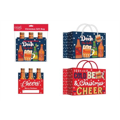Green Christmas Beer Gift Bags Set Of 2 Green Christmas Beer Gift Bags Set Of 2