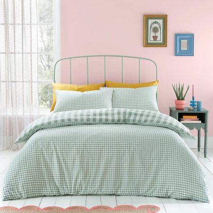 Catherine Lansfield Gingham Check Green Duvet Cover Set Catherine Lansfield Gingham Check Green Duvet Cover Set
