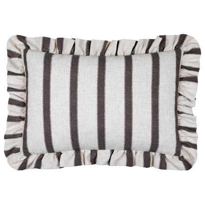 Paoletti Connie Chocolate Striped Ruffle Cushion Paoletti Connie Chocolate Striped Ruffle Cushion