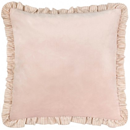 Paoletti Solene Pink Ruffle Matte Velvet Cushion Paoletti Solene Pink Ruffle Matte Velvet Cushion