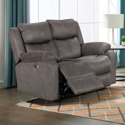 Washington 2 Seater Power Recliner Sofa in Steel Fabric Washington 2 Seater Power Recliner Sofa in Steel Fabric