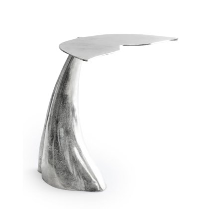 McGowan Rutherford Raw Nickel Whale Tail Side Table McGowan Rutherford Raw Nickel Whale Tail Side Table