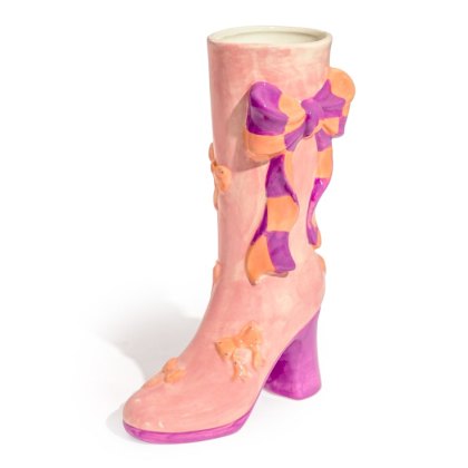 McGowan Rutherford Large Ribbon Bow Heeled-Boot Ceramic Vase McGowan Rutherford Large Ribbon Bow Heeled-Boot Ceramic Vase