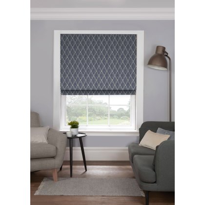Style Furnishings Made to Measure Roman Blinds Asana - Navy Style Furnishings Made to Measure Roman Blinds Asana - Navy