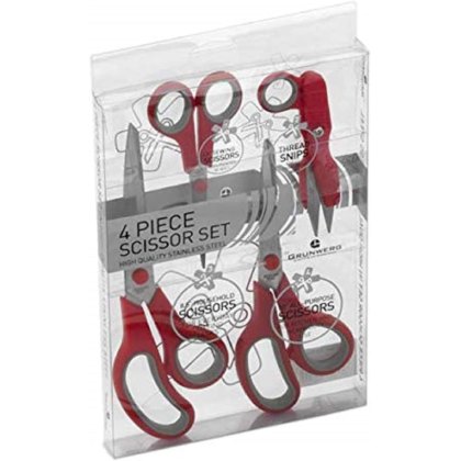 Greenworks 4 Piece Scissor Set Red/Grey Greenworks 4 Piece Scissor Set Red/Grey