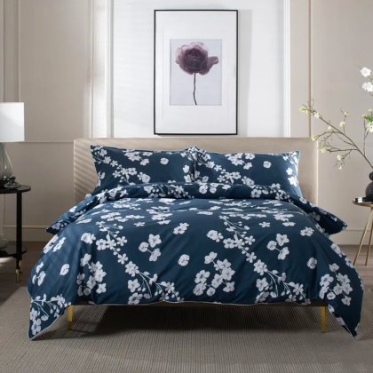 The Lyndon Company Petite Fleur Duvet Cover Set Blue The Lyndon Company Petite Fleur Duvet Cover Set Blue