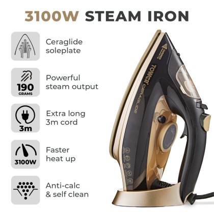 Tower Ceraglide Steam Iron 3100w Tower Ceraglide Steam Iron 3100w