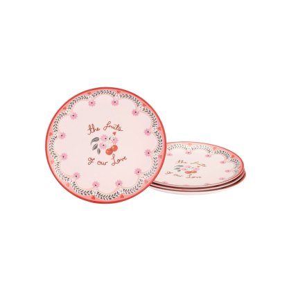 Cath Kidston Cherry Set of 4 Melamine Side Plates Cath Kidston Cherry Set of 4 Melamine Side Plates