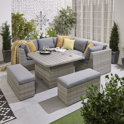 Norfolk & Co Brancaster Corner Sofa with Adjustable Table & Benches Norfolk & Co Brancaster Corner Sofa with Adjustable Table & Benches