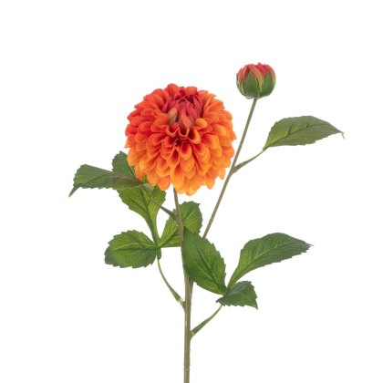 Floralsilk Pom Pom Dahlia Spray Orange Floralsilk Pom Pom Dahlia Spray Orange