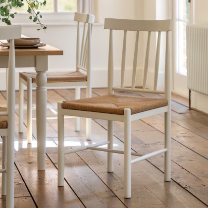 Gallery Direct Eton Woven Dining Chair Pair in White Gallery Direct Eton Woven Dining Chair Pair in White