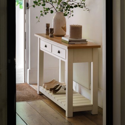 Gallery Direct Eton 2 Drawer Console Table in White Gallery Direct Eton 2 Drawer Console Table in White