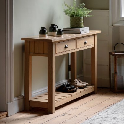 Gallery Direct Eton 2 Drawer Console Table in Natural Gallery Direct Eton 2 Drawer Console Table in Natural